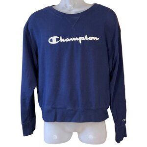 Champion Ladies Heritage Crew Neck Embroidered Logo Sweatshirt Sleeve Tape LG